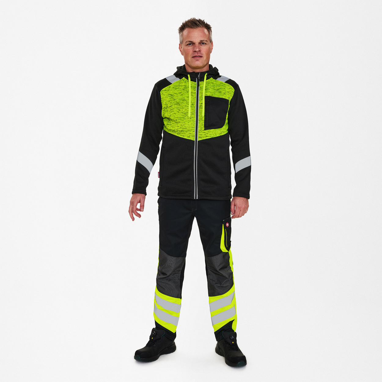 ENGEL Cargo Strickcardigan in Schwarz/Gelb, Größe XS