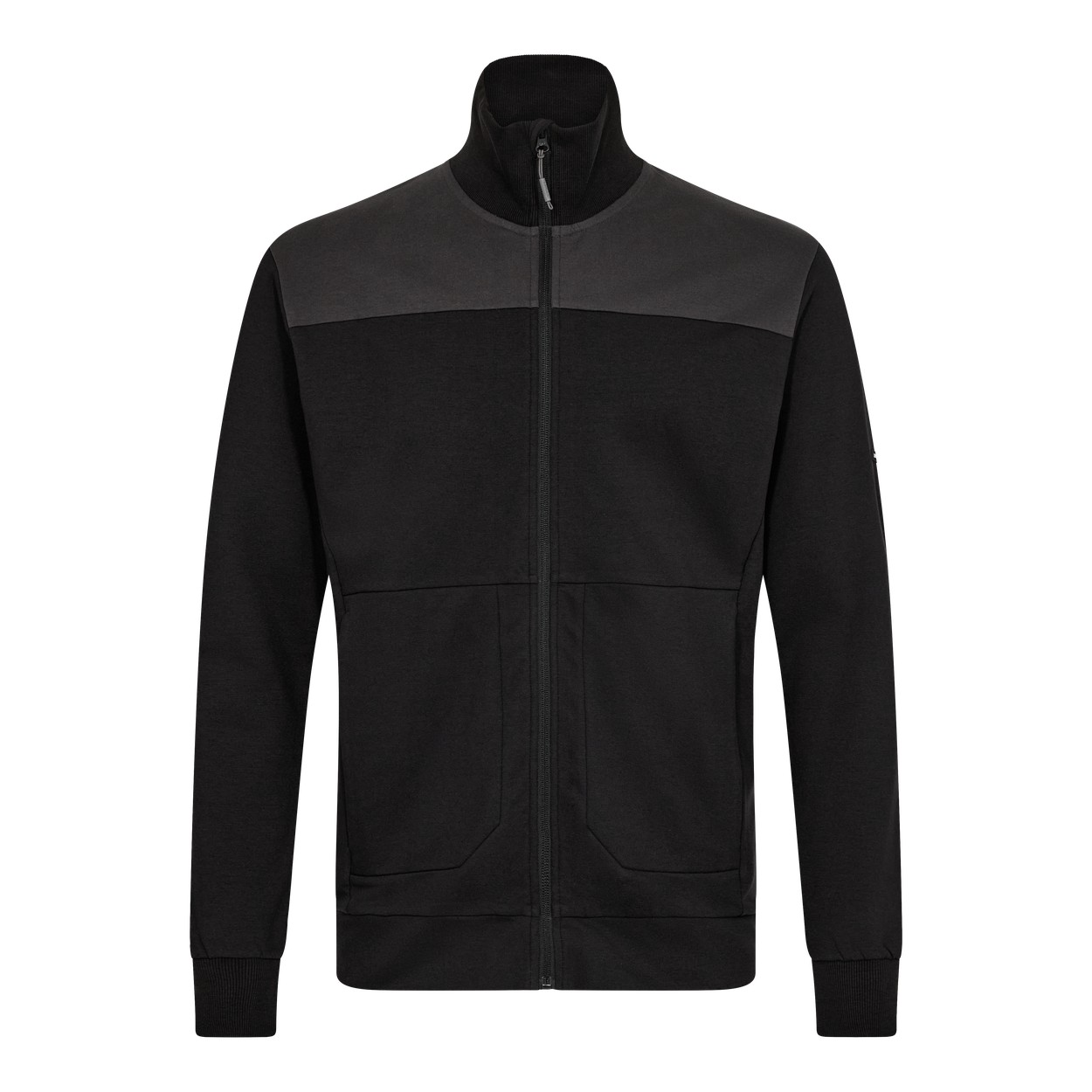 ENGEL Entire Sweatcardigan mit Kragen in Schwarz/Anthrazit Grau, Größe XS