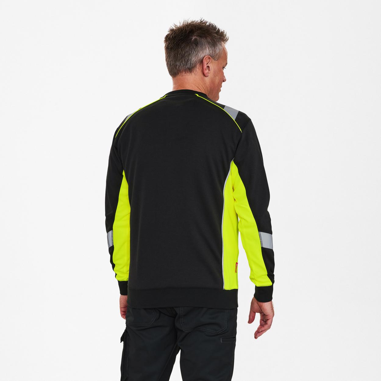 ENGEL Cargo Sweatshirt in Schwarz/Gelb, Größe XS