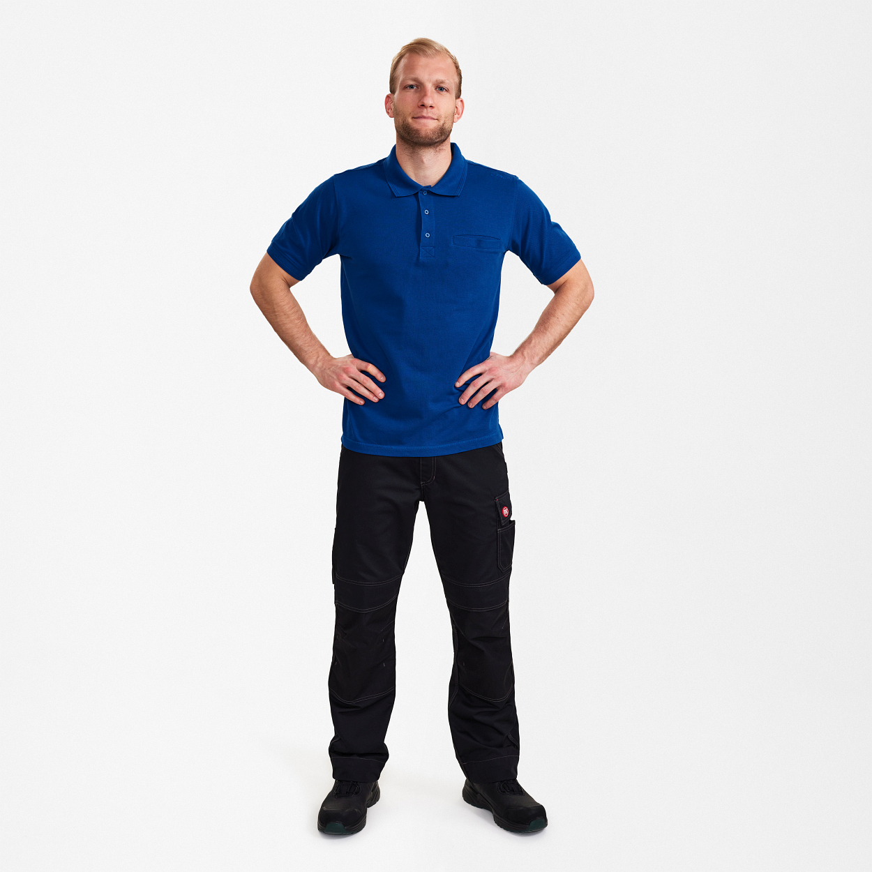 ENGEL Extend Poloshirt mit Brusttasche in Surfer Blue, Größe XS