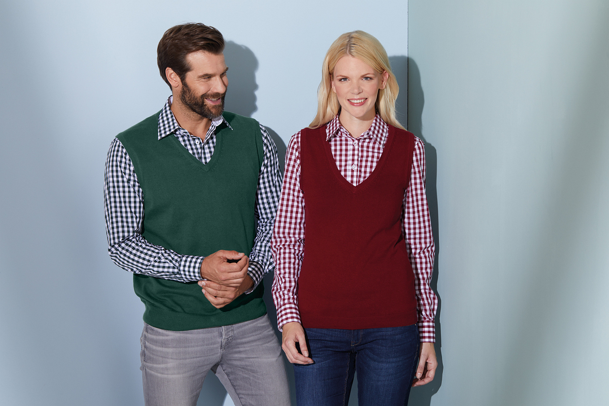 Ladies' V-Neck Pullunder "JN656" in Royal, Größe 2XL - Daiber