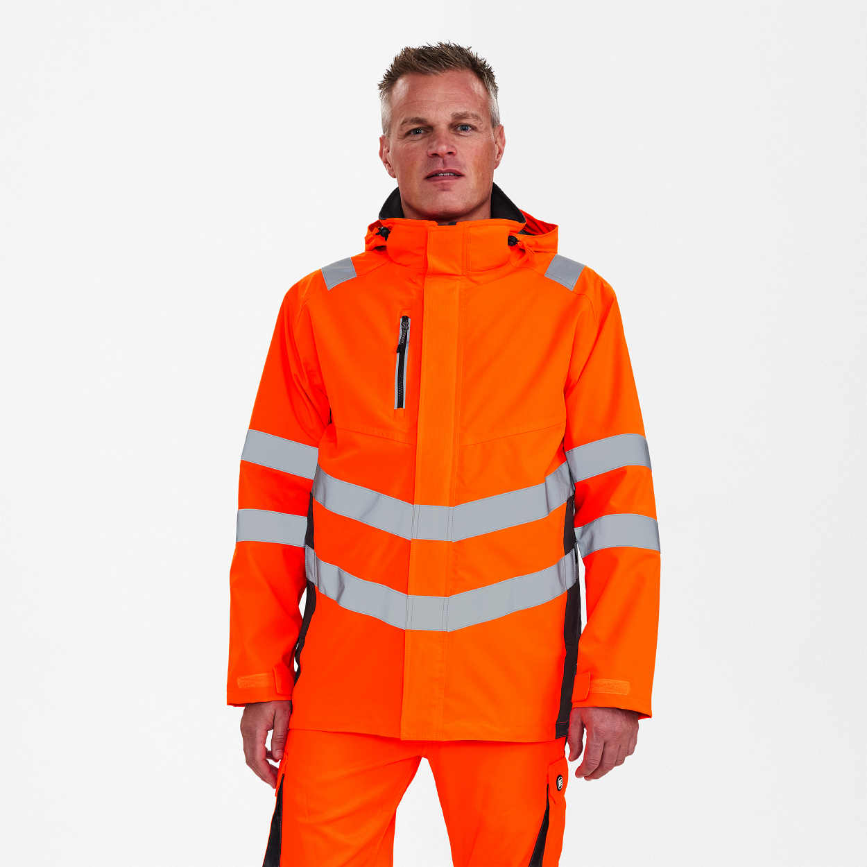 ENGEL Safety Shellparka in Orange/Anthrazit Grau, Größe XS