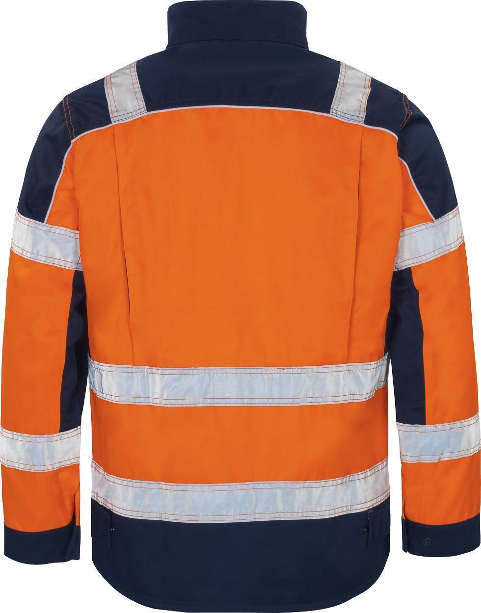 Warnschutz-Kontrast-Jacke leuchtorange-marine in Gr. XXL von Vizwell