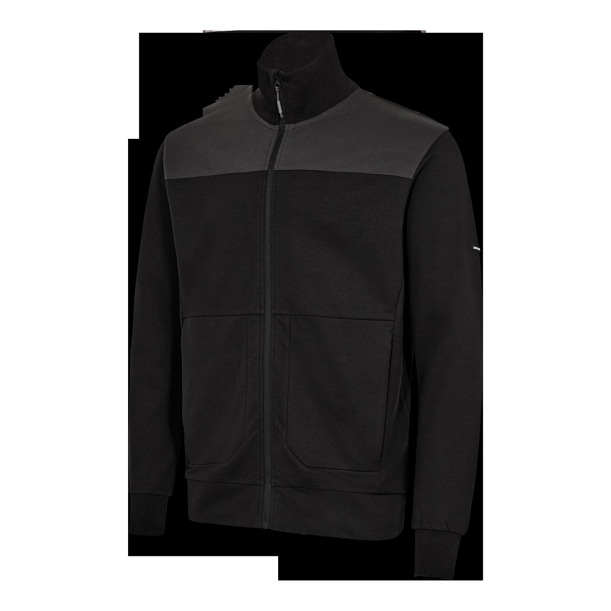 ENGEL Entire Sweatcardigan mit Kragen in Schwarz/Anthrazit Grau, Größe XS