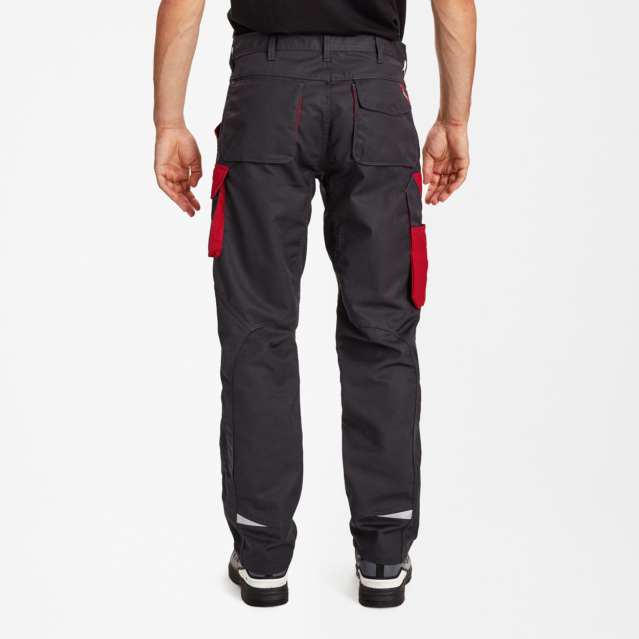 ENGEL Galaxy Light Arbeitshose in Anthrazit Grau/Tomato Red, Größe 106