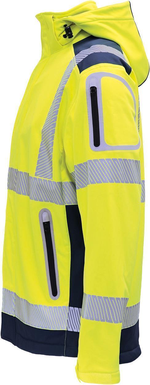 Kontrast-Softshelljacke leuchtgelb-marine in Gr. XXL von Vizwell