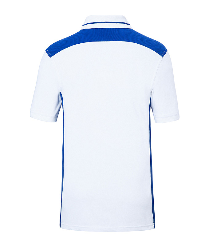 Men's Workwear Polo - COLOR - "JN858" in White/Royal, Größe 6XL - Daiber