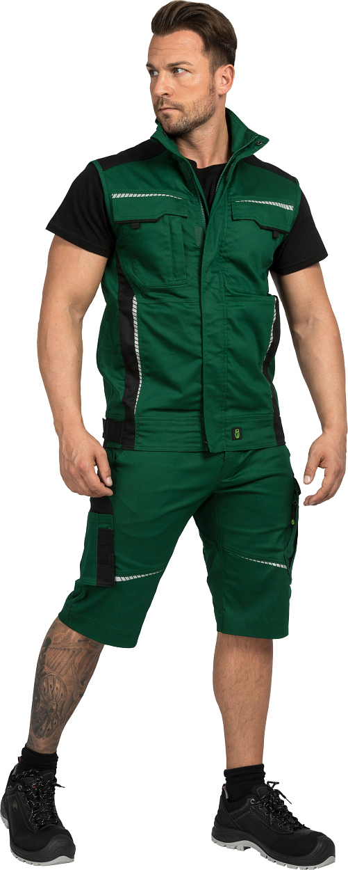 Weste Flex Line Grün/Schwarz FLEXV, Gr. 3XL von Leibwächter Herren-Shorts Flex Line Grün/Schwarz FLEXK, Gr. 68 von Leibwächter