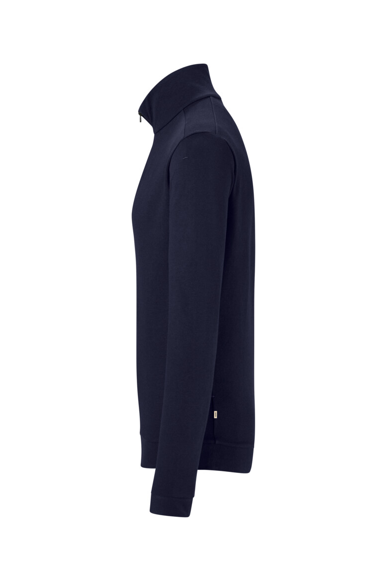 HAKRO 535 Zip-Longsleeve Piqué MIKRALINAR® ECO in Tinte, Größe 6XL