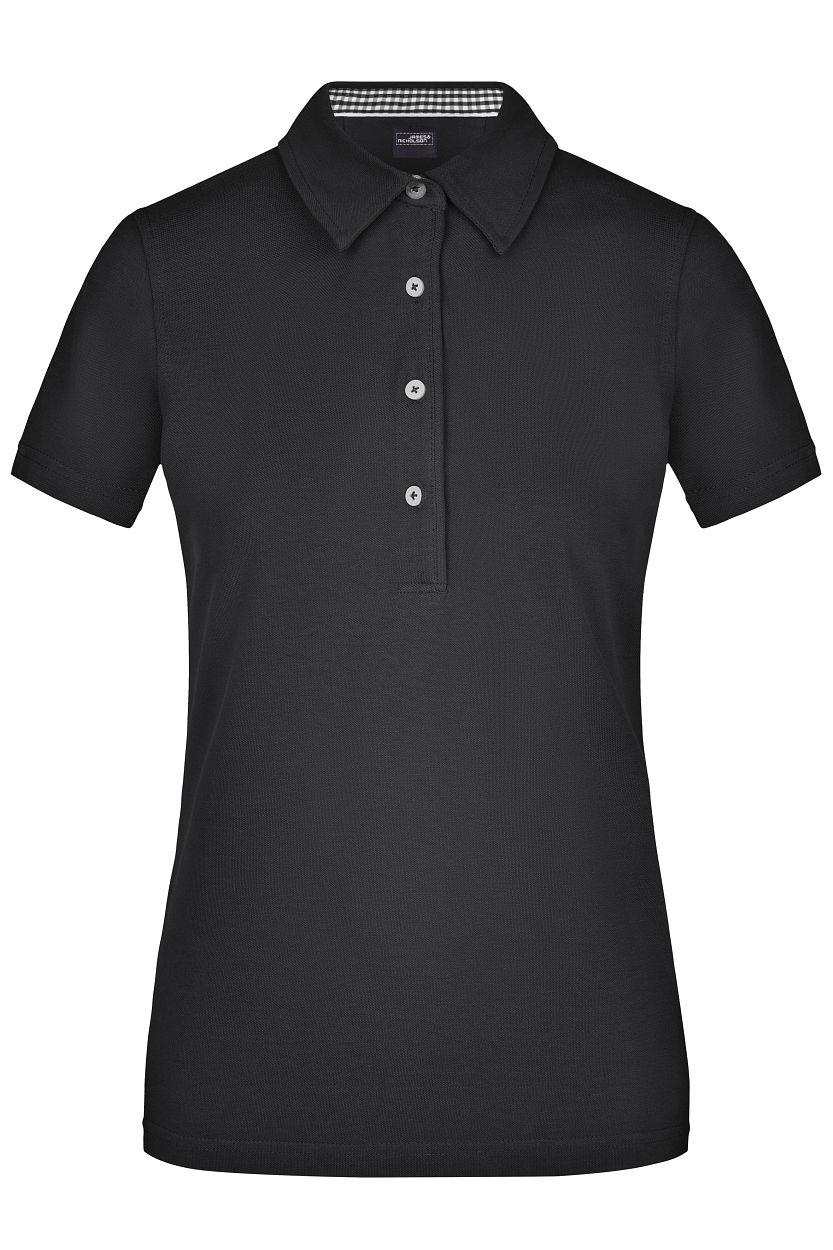 Ladies' Plain Polo "JN969" in Black/Black-White, Größe 2XL - Daiber
