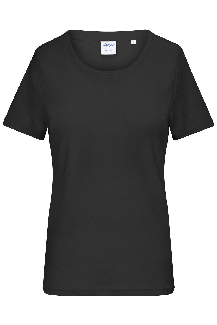 Ladies' T-Shirt 1:1 Rib OCS Standard "8039" in Black, Größe 2XL - Daiber