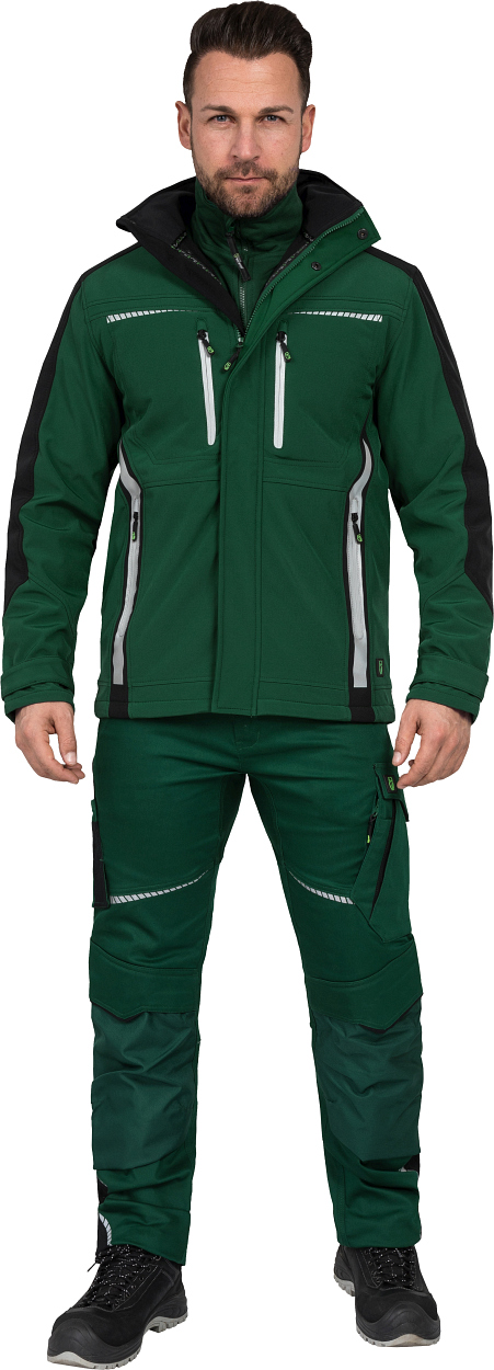 Softshelljacke Flex Line Grün/Schwarz FLEXS, Gr. 2XL von Leibwächter