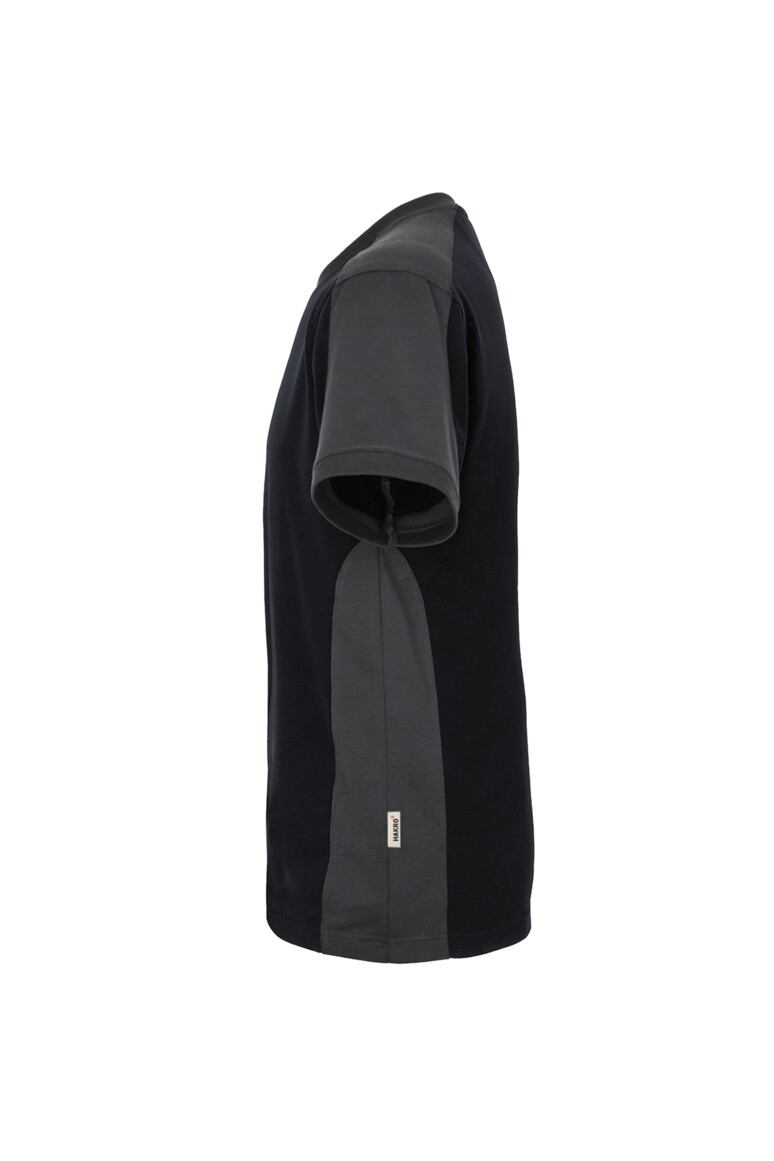 HAKRO 290 T-Shirt Contrast MIKRALINAR® in Schwarz/Anthrazit, Größe 6XL