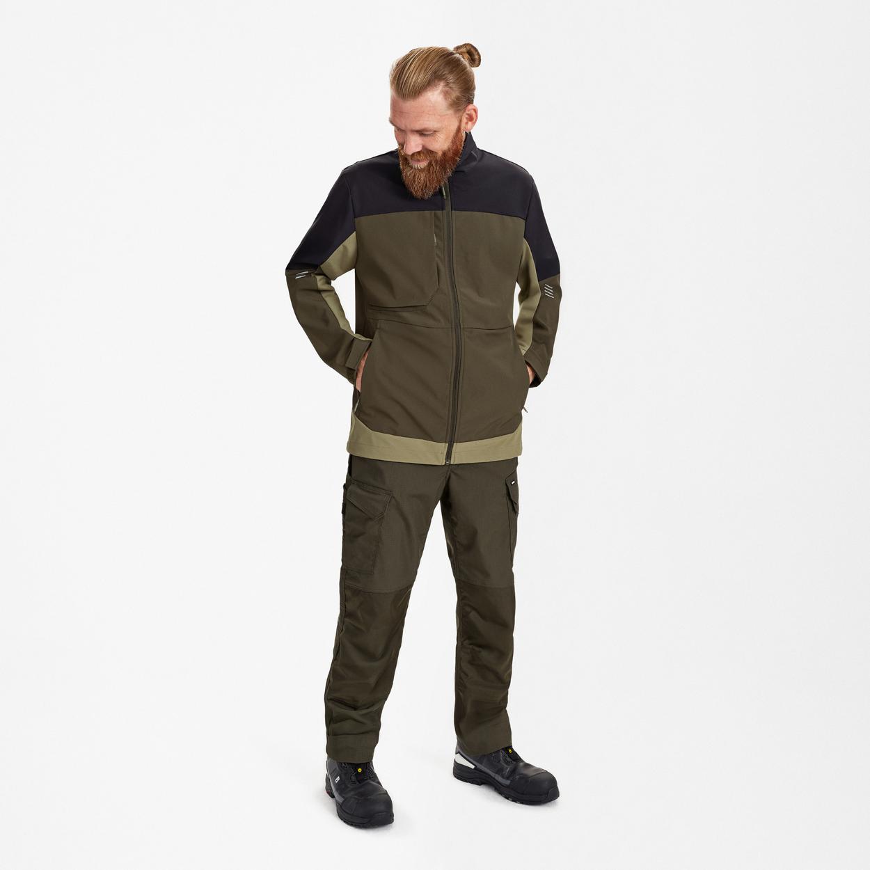 ENGEL Entire Softshelljacke in Forest Green/Schwarz, Größe XS