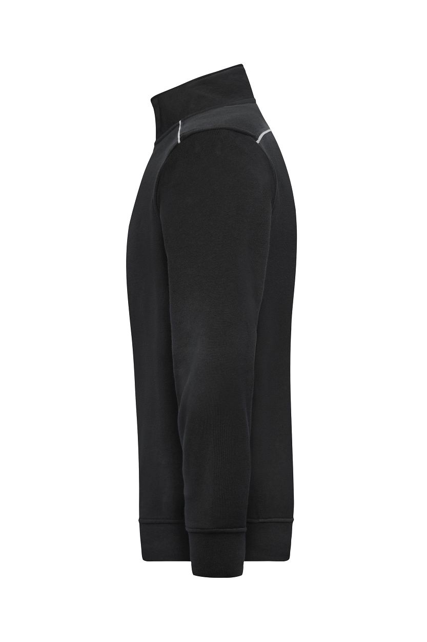 Workwear Half-Zip Sweat - SOLID - "JN895" in Black, Größe 6XL - Daiber