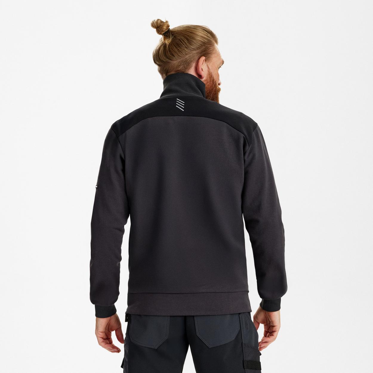 ENGEL Entire Sweatcardigan mit Kragen in Anthrazitgrau/Schwarz, Größe XS