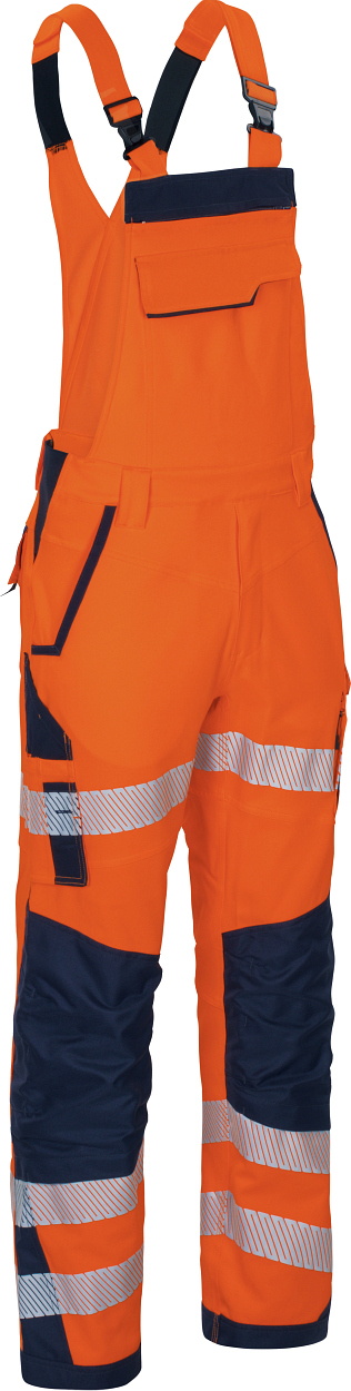 Latzhose Flex-HiVis leuchtorange-marine in Gr. 98 von Vizwell