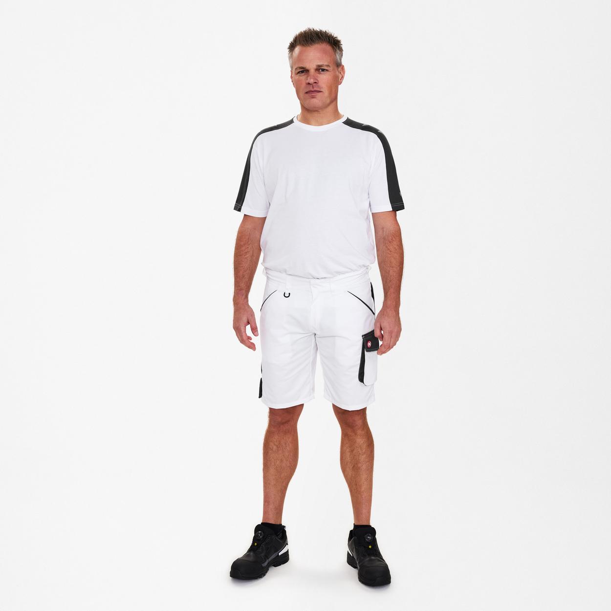 ENGEL Galaxy Light Arbeitsshorts in Weiss/Anthrazit Grau, Größe 54