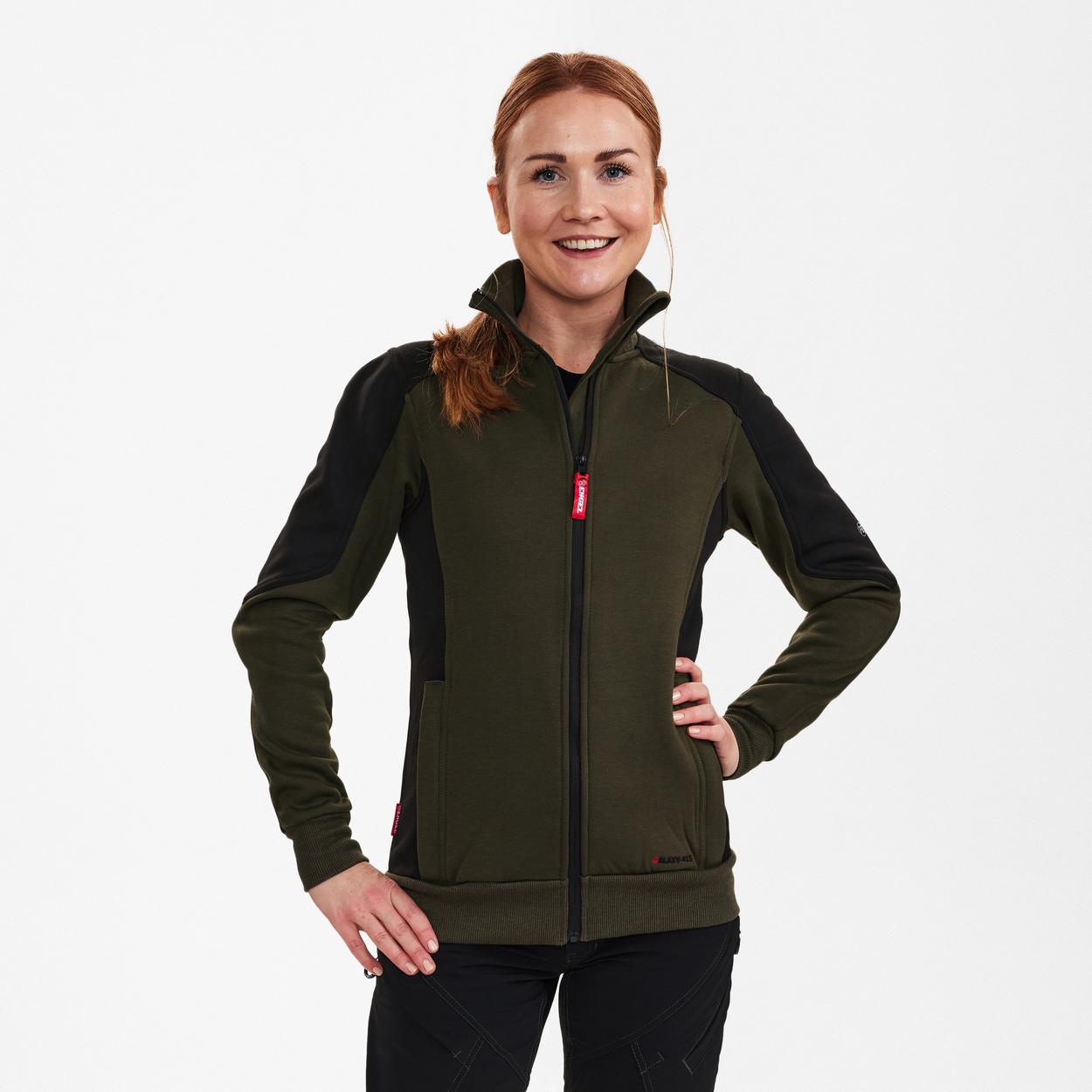 ENGEL Galaxy Damen Sweatcardigan in Forest Green/Schwarz, Größe XS