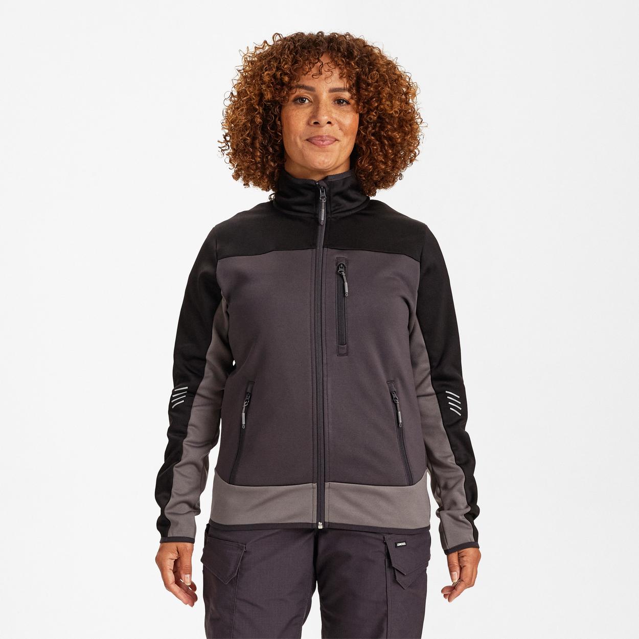 ENGEL Entire Damen Midlayer-Cardigan in Anthrazitgrau/Schwarz, Größe XS