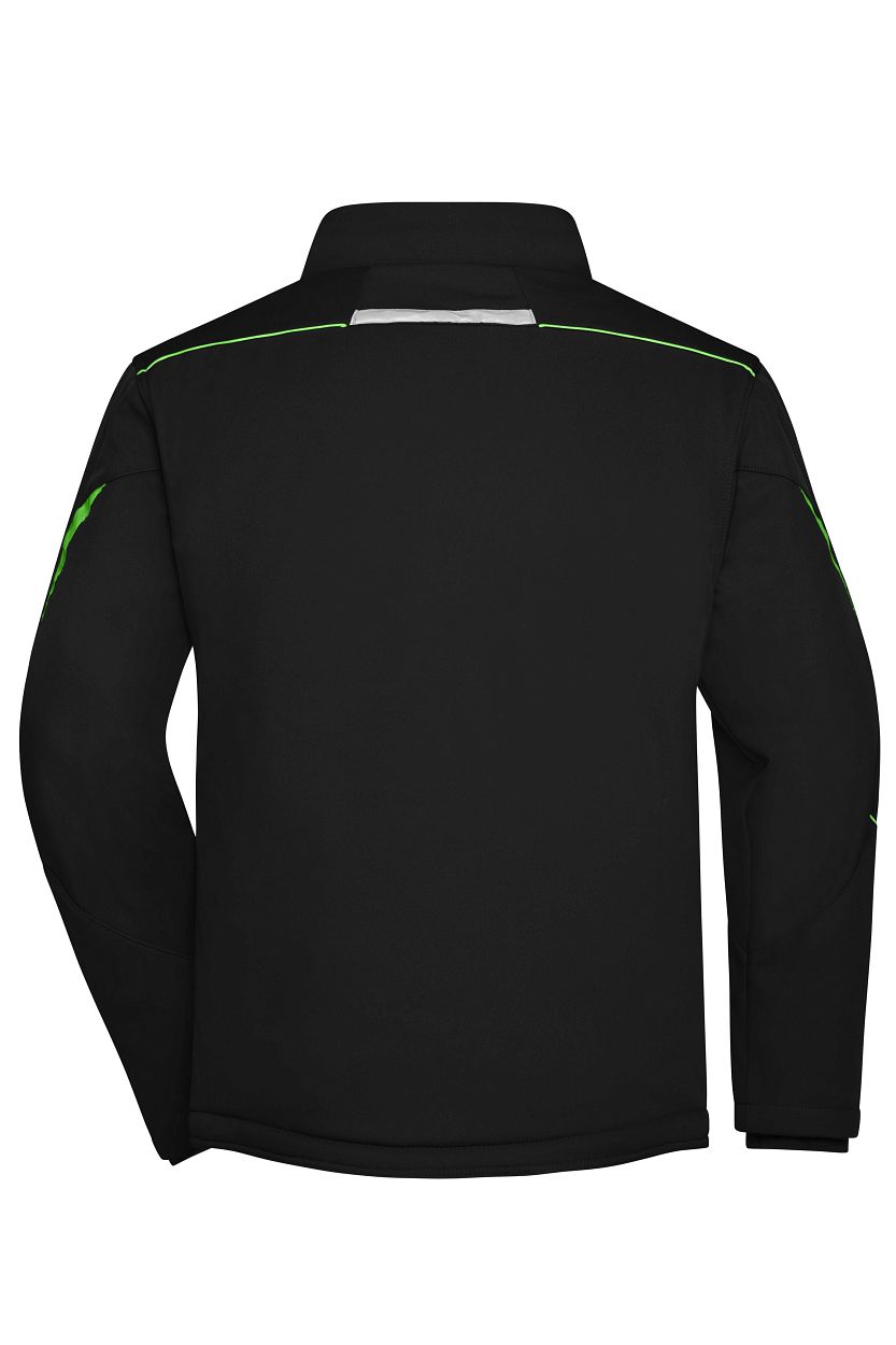 Workwear Softshell Padded Jacket - COLOR - "JN853" in Black/Lime-Green, Größe 6XL - Daiber