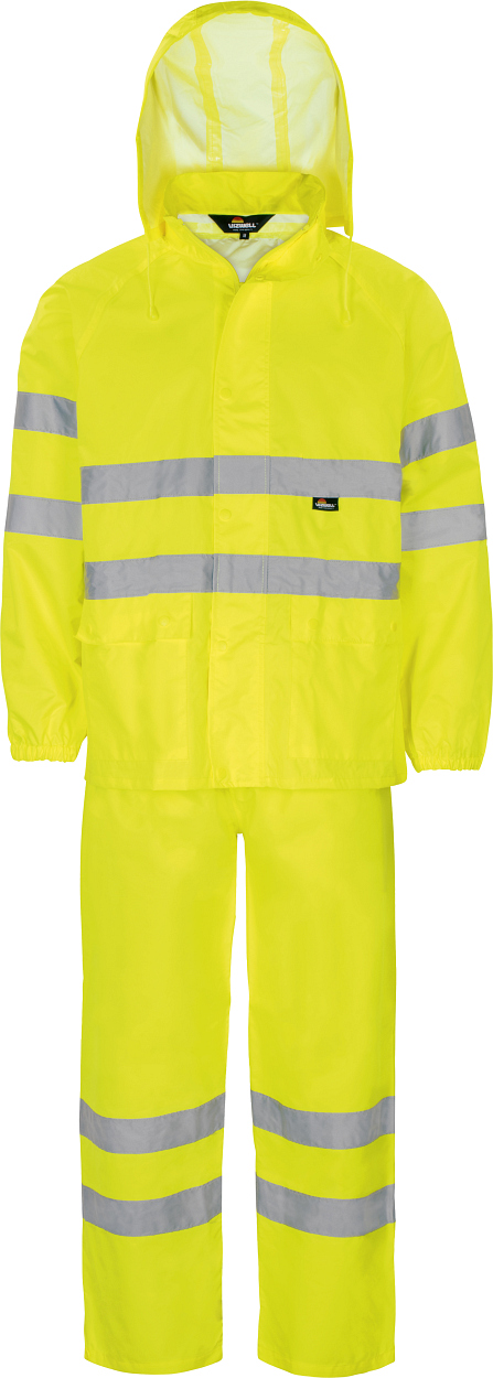 Warnschutz-Regenanzug leuchtgelb in Gr. 3XL von Vizwell Warnschutz-Regenanzug leuchtgelb in Gr. XXL von Vizwell