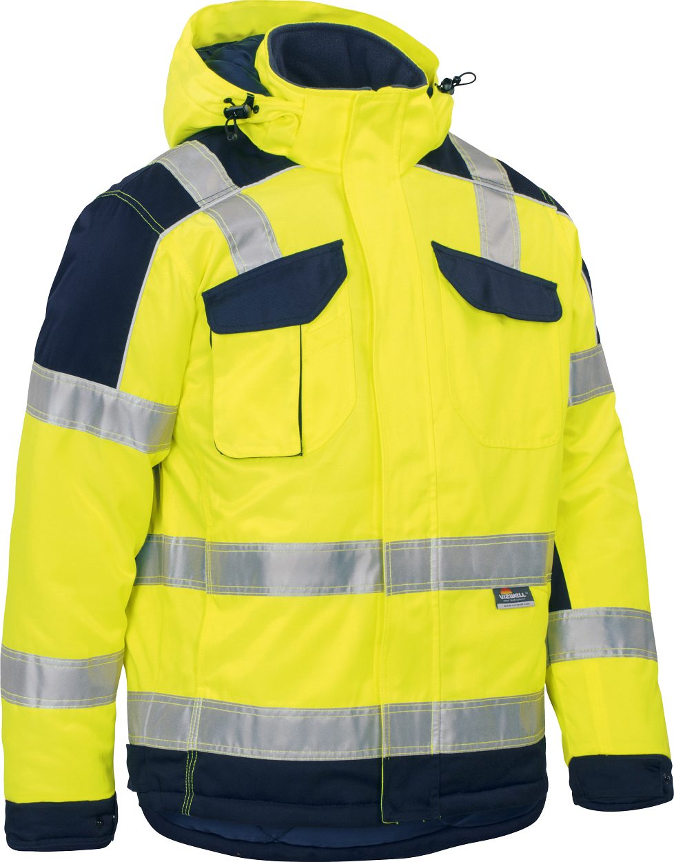 Warnschutz-Kontrast-Jacke leuchtgelb-marine in Gr. XXL von Vizwell