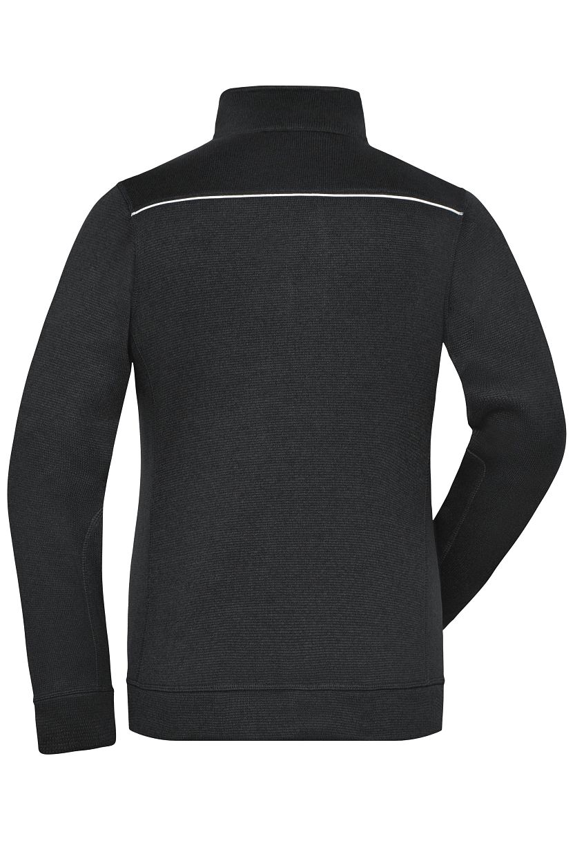 Ladies' Knitted Workwear Fleece Jacket - SOLID - "JN897" in Black/Black, Größe 4XL - Daiber