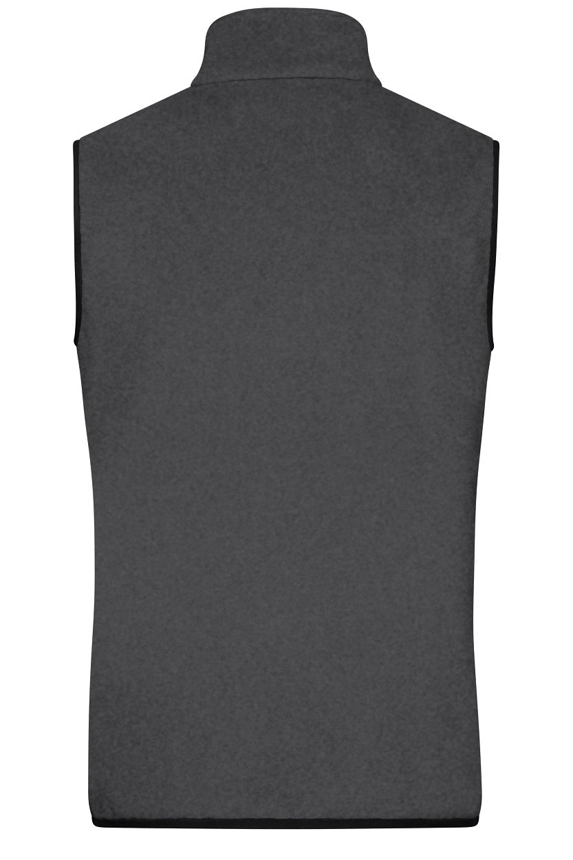 Men's Fleece Vest GRS "JN1310" in Dark-Melange/Black, Größe 3XL - Daiber