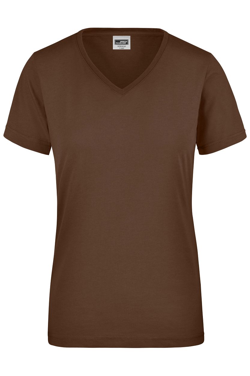 Ladies' Workwear T-Shirt "JN837" in Brown, Größe 4XL - Daiber