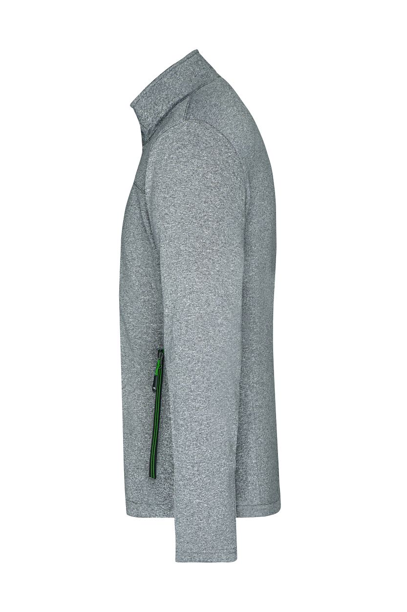 Men's Softshell Jacket "JN1148" in Dark-Melange/Green, Größe 3XL - Daiber