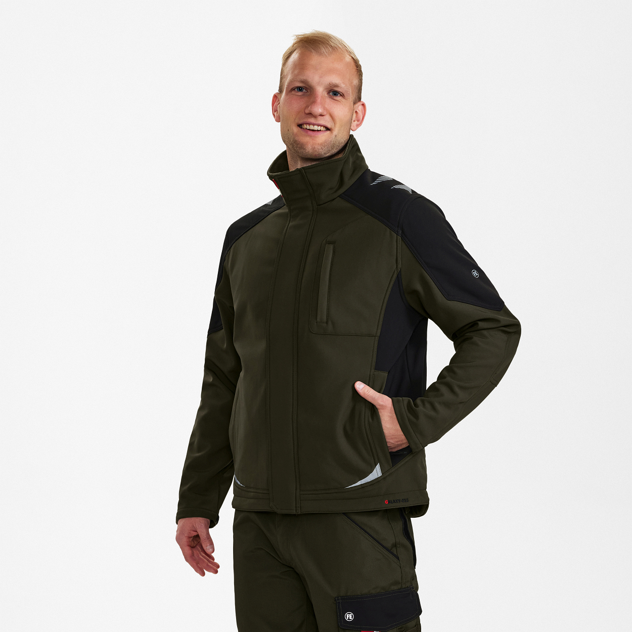 ENGEL Galaxy Softshelljacke in Forest Green/Schwarz, Größe XS