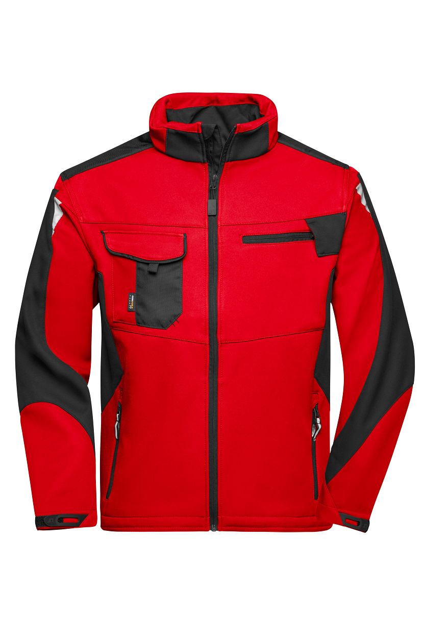 Workwear Softshell Jacket - STRONG - "JN844" in Red/Black, Größe 6XL - Daiber