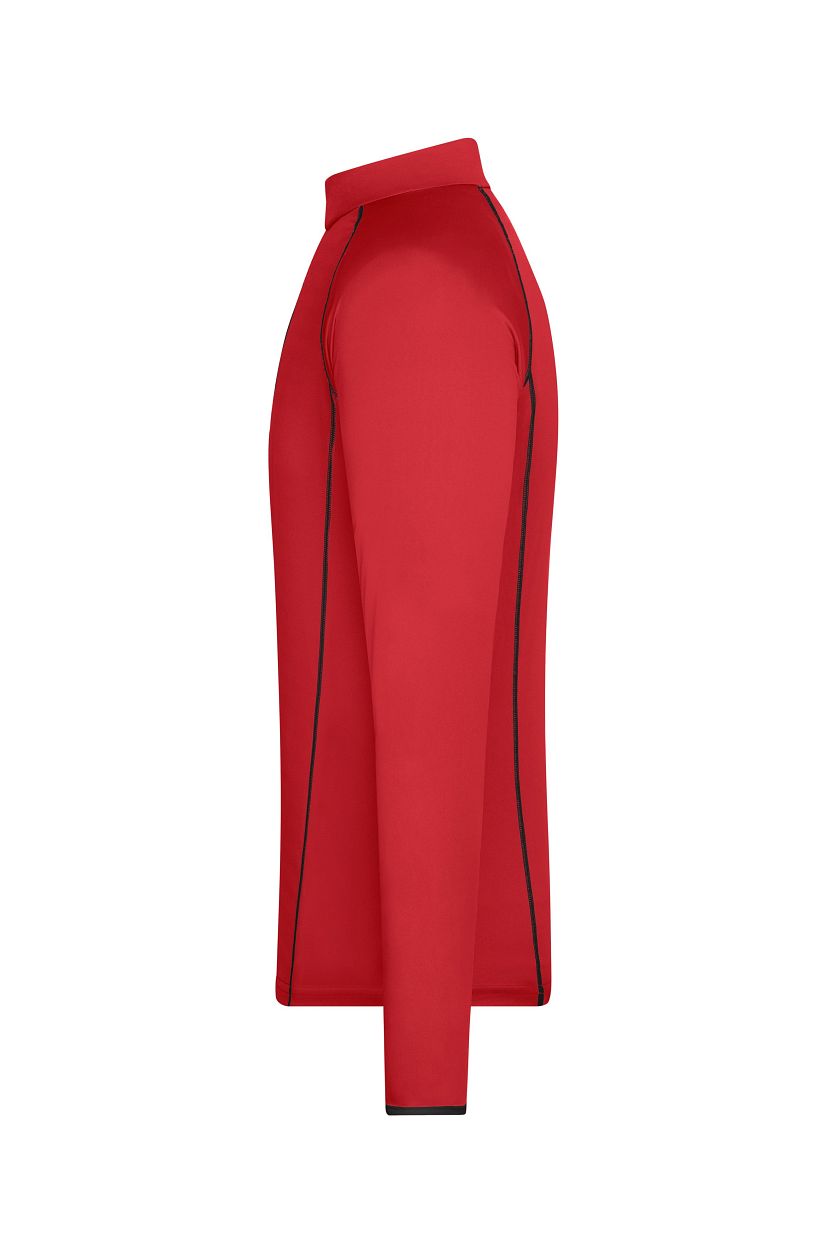 Men's Sports Shirt Long-Sleeved "JN498" in Red/Black, Größe 2XL - Daiber