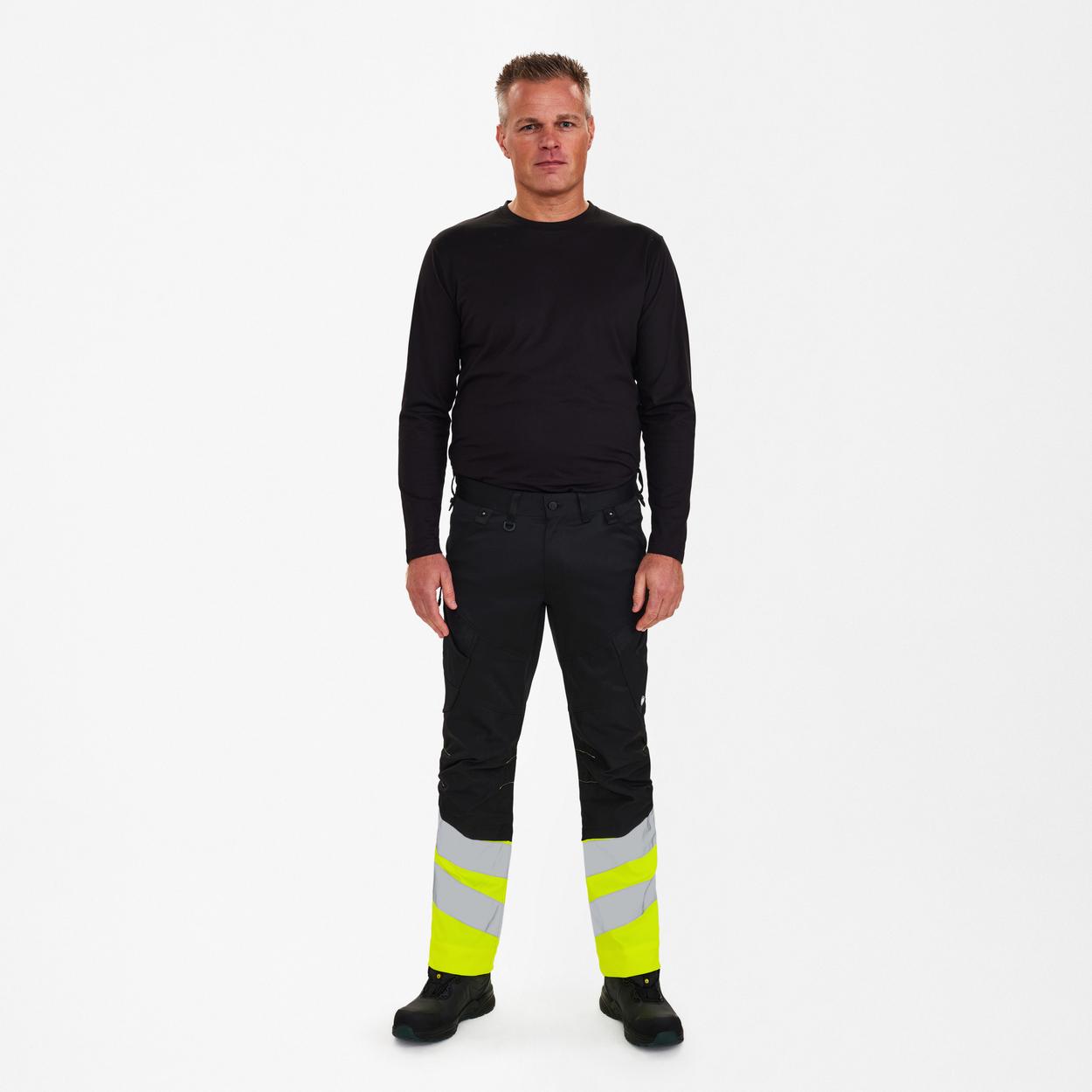 ENGEL Safety Arbeitshose mit 2-Wege-Stretch in Schwarz/Gelb, Größe 26