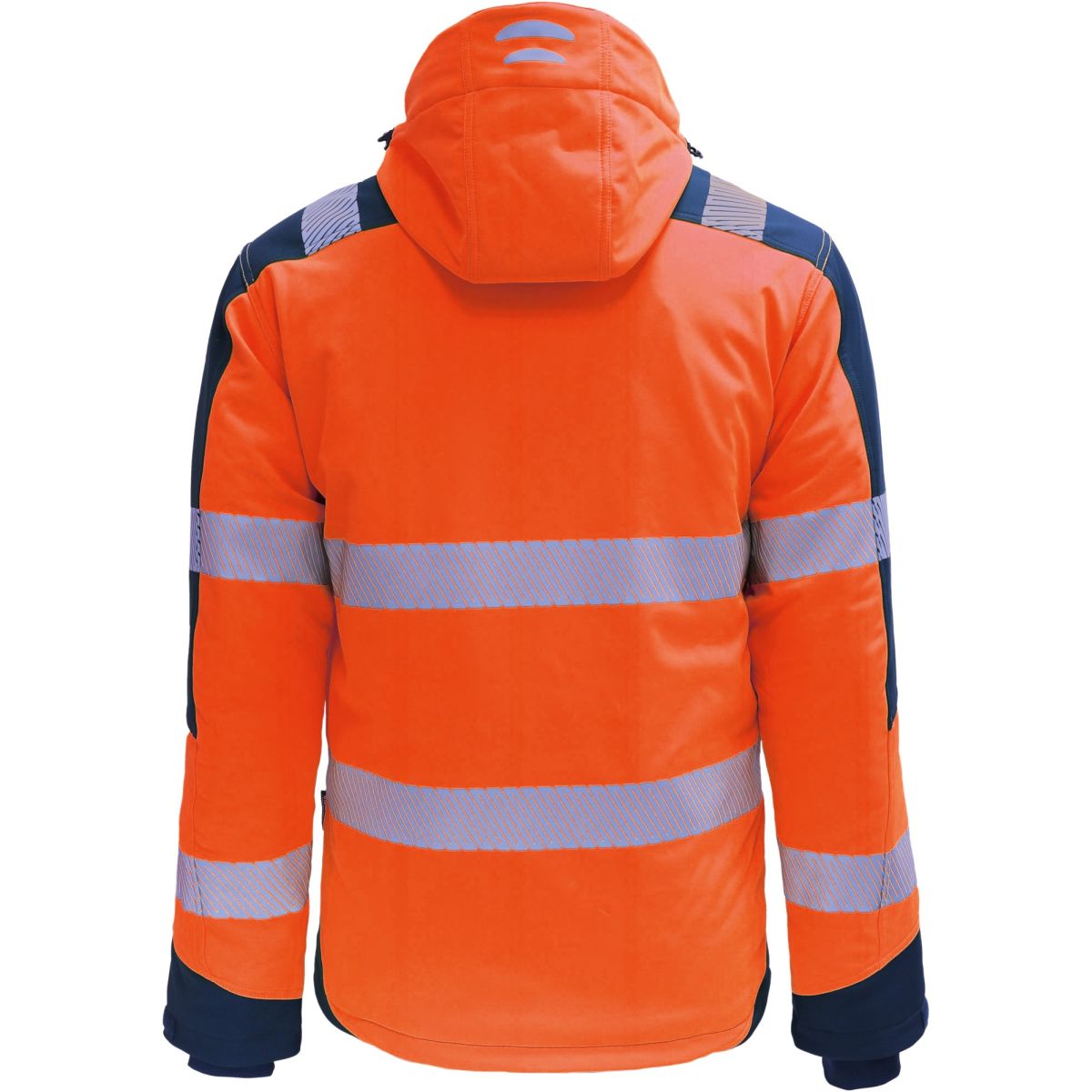 Winter-Kontrast-Softshelljacke leuchtorange-marine von Vizwell