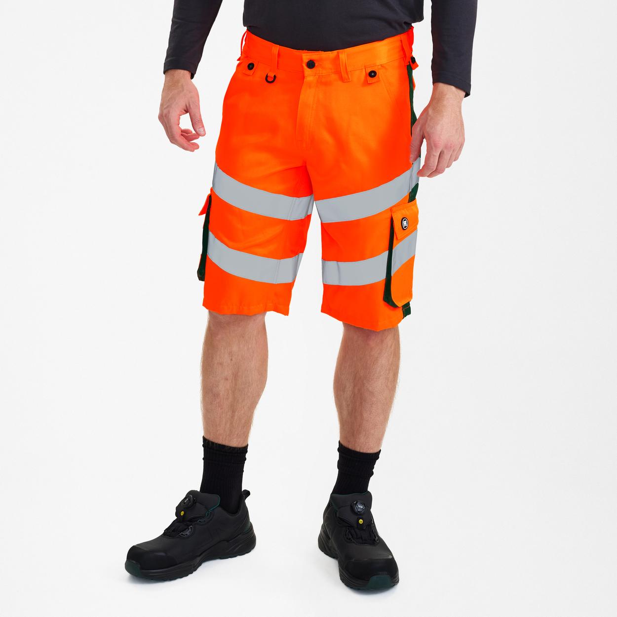 ENGEL Safety Light Arbeitsshorts in Orange/Grün, Größe 54