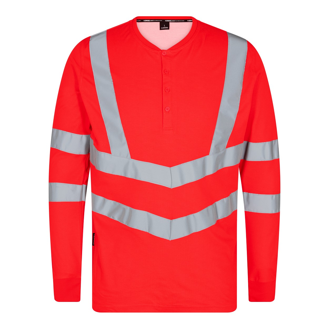 ENGEL Safety Grandad langarm-Shirt in Rot, Größe XS