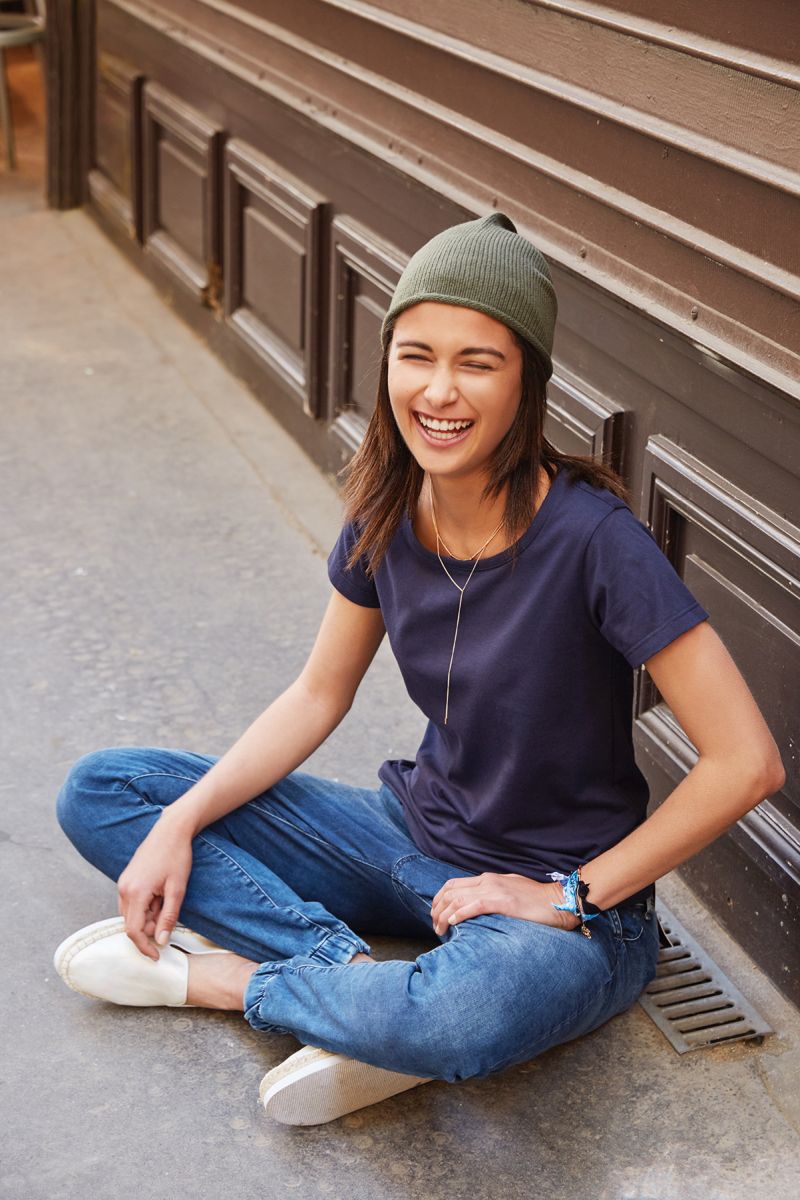 8007 Damen Basic T-Shirt in Yellow, Größe 2XL von James & Nicholson