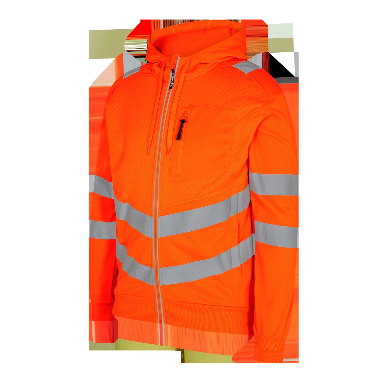 ENGEL Safety Sweatcardigan in Hi-vis Orange, Größe XS