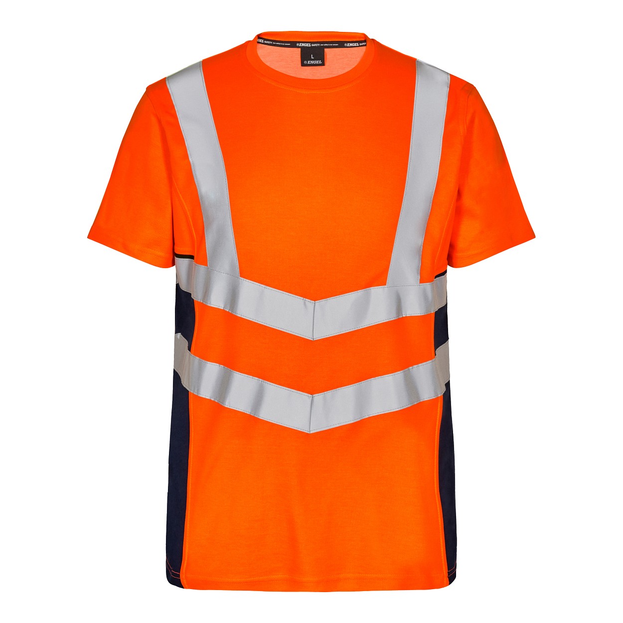 ENGEL Safety T-Shirt in Orange/Blue ink, Größe XS