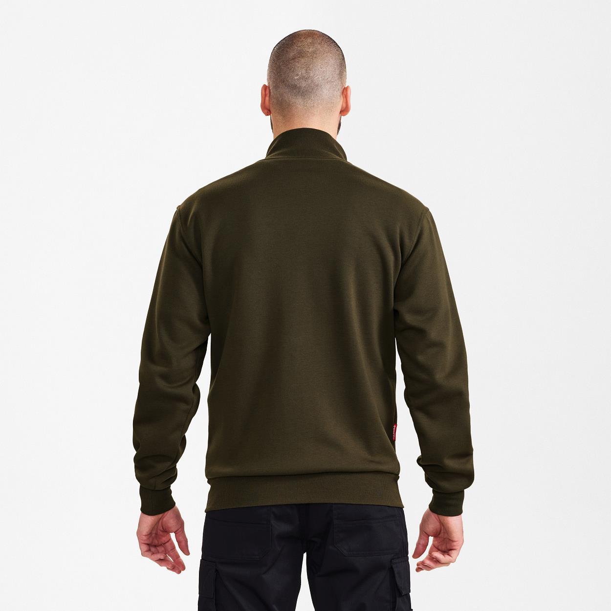 ENGEL Extend Sweat-Jacke mit hohem Kragen in Forest Green, Größe M