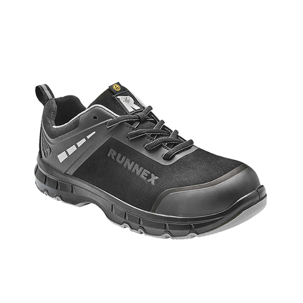 RUNNEX® S3-ESD-Sicherheitshalbschuhe FlexStar in Schwarz / Grau, Gr. 48