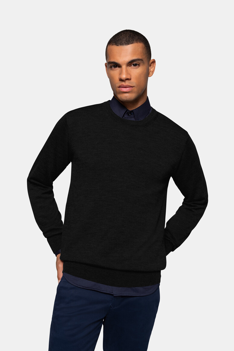 HAKRO 156 Pullover Merino-Wolle in Schwarz, Größe L HAKRO 156 Pullover Merino-Wolle in Schwarz, Größe L