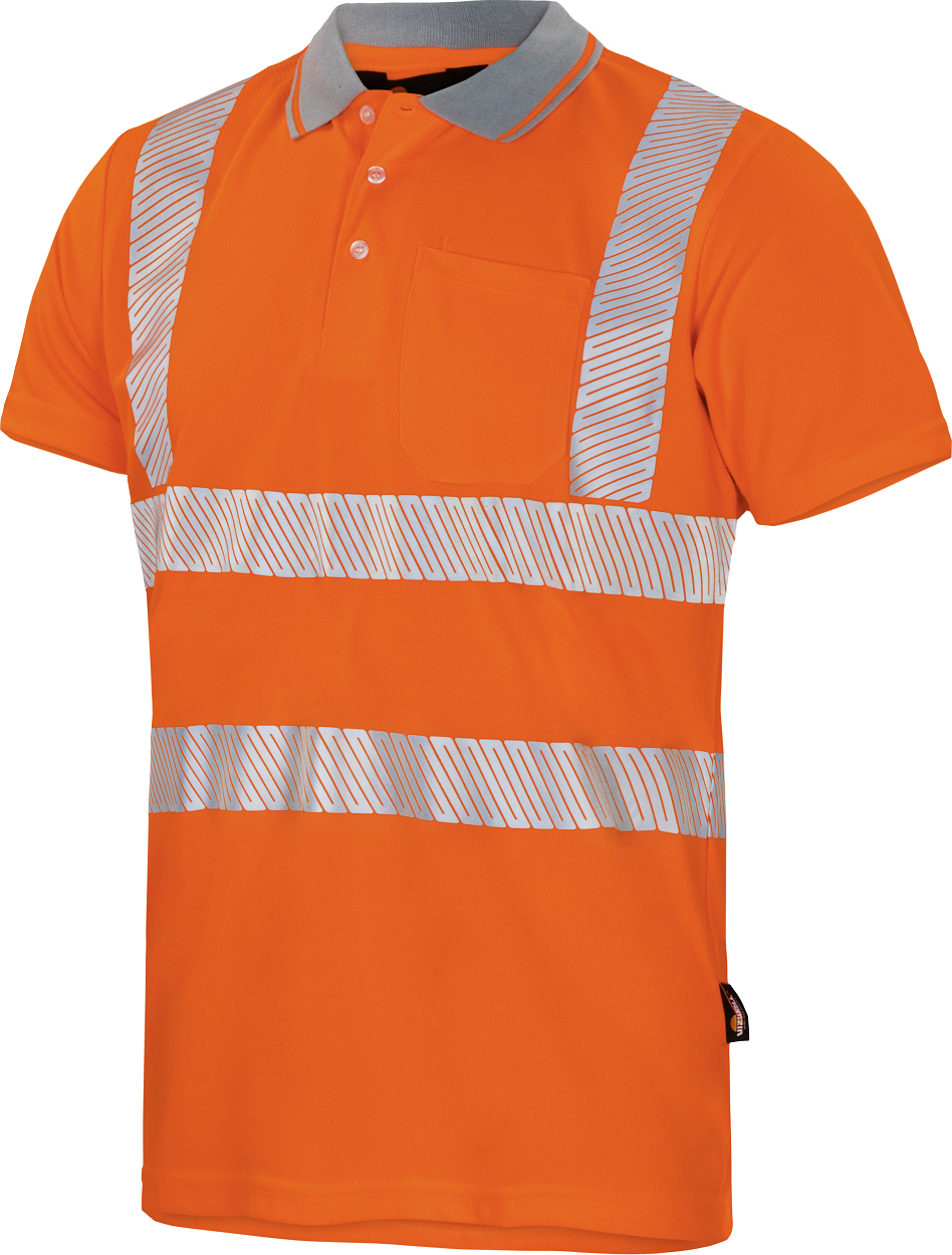 Warnschutz-Poloshirt leuchtorange in Gr. XXL von Vizwell