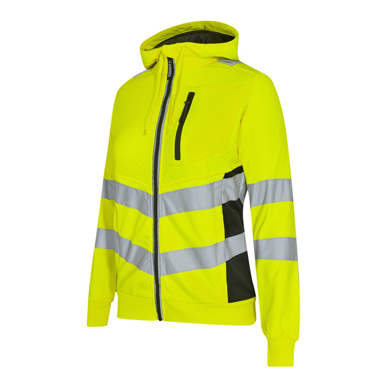 ENGEL Safety Damen Sweatcardigan in Gelb/Schwarz, Größe XS