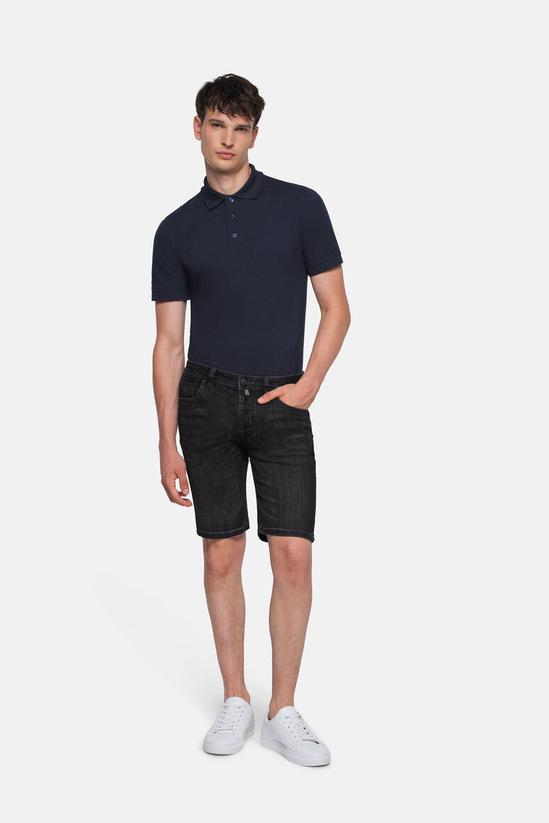 HAKRO 733 5-POCKET-JEANSSHORTS X-STRETCH ECO in Schwarz, Größe 3XL