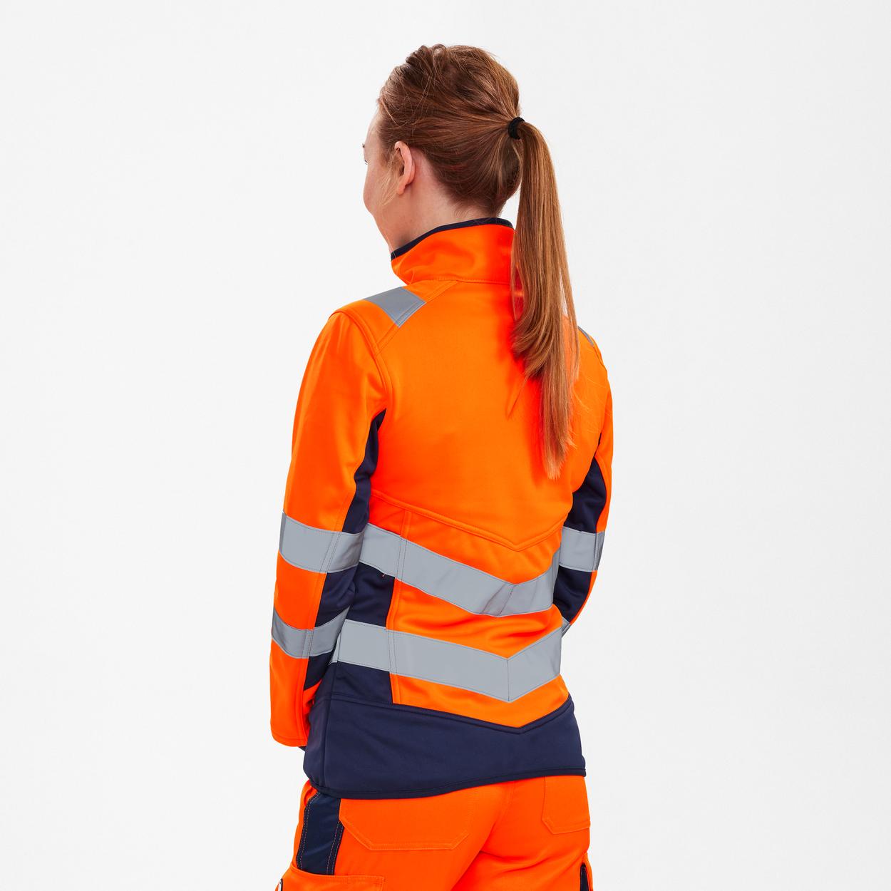 ENGEL Safety Damen Softshelljacke in Orange/Blue ink, Größe XS