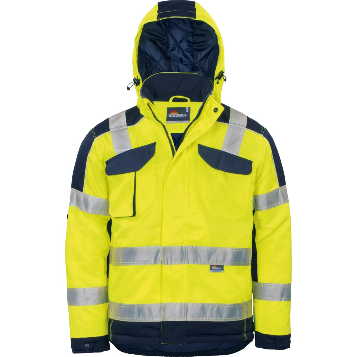 Warnschutz-Kontrast-Jacke leuchtgelb-marine von Vizwell