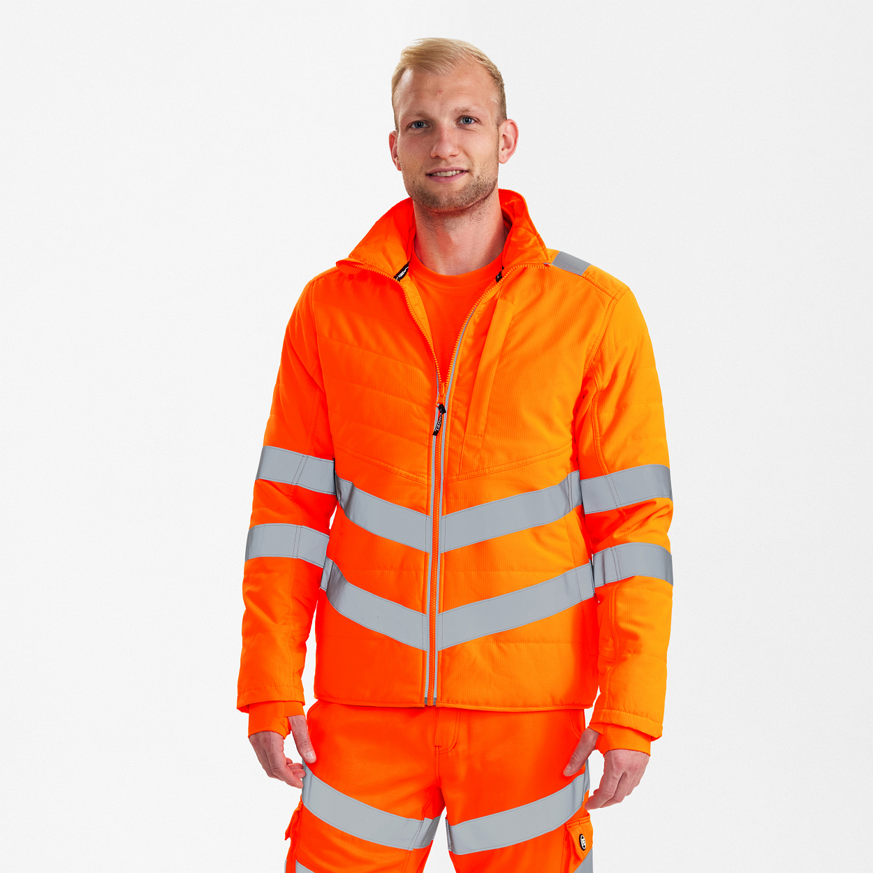 Safety Stepp-Jacke in Hi-vis Orange, Größe XS